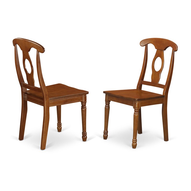 East West Furniture Milan 5-piece Wood Kitchen Table Set in Saddle Brown