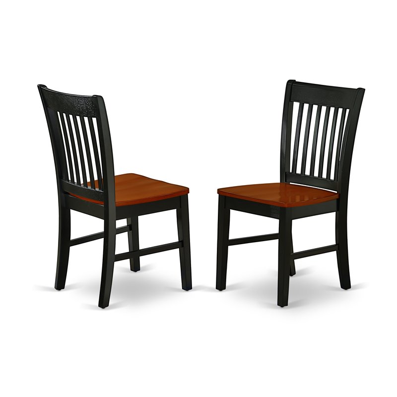 East West Furniture Monza 5-piece Table and Dining Chair Set in Black/Cherry