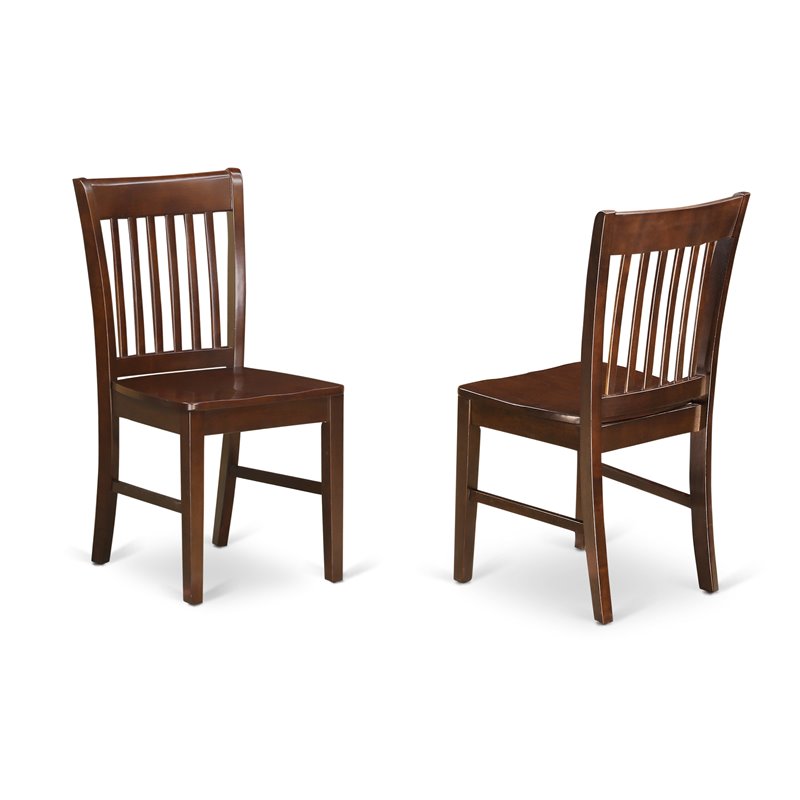 East West Furniture Monza 5-piece Wood Kitchen Table Set in Mahogany