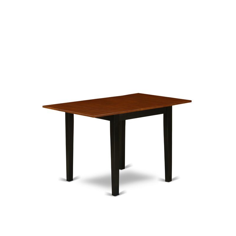 East West Furniture Norden 5-piece Wood Dinette Table Set in Black/Cherry