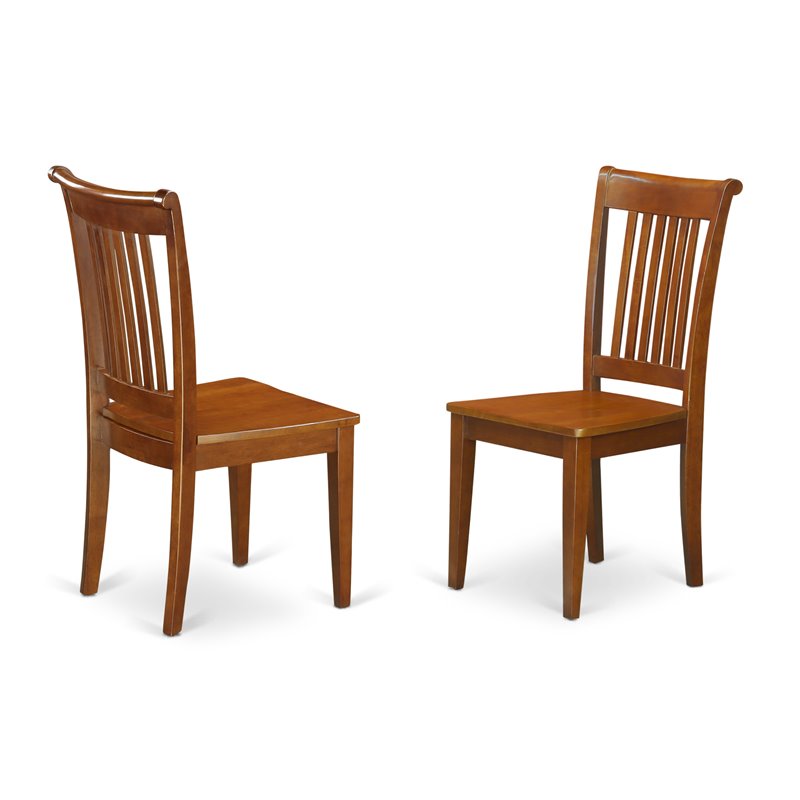 East West Furniture Milan 5-piece Wood Dinette Set in Saddle Brown