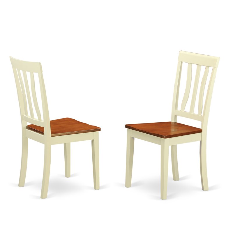 East West Furniture Monza 5-piece Wood Dining Set in Buttermilk/Cherry