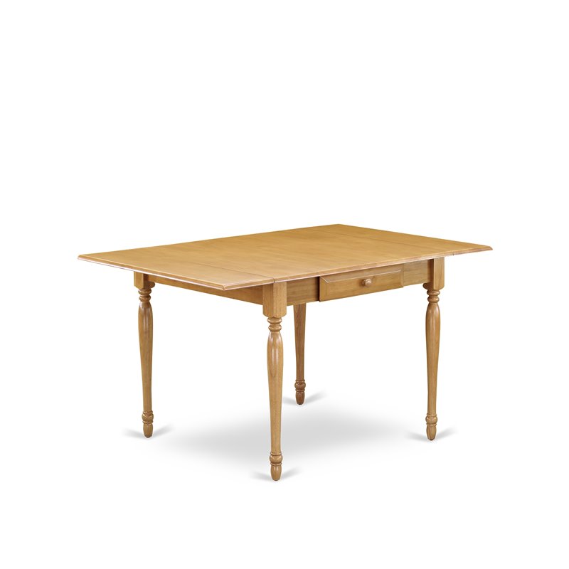 East West Furniture Monza 5-piece Wood Dining Set with Linen Seat in Oak