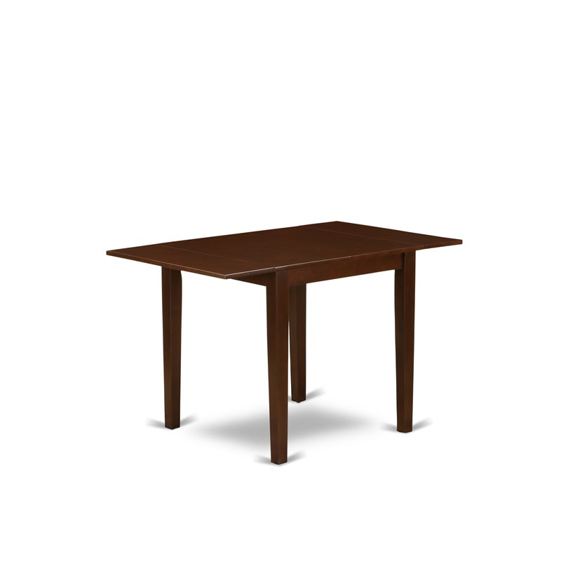 East West Furniture Norden 5-piece Wood Dining Set with Ladder Back in Mahogany