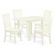 East West Furniture Norden 5-piece Wood Kitchen Set in Linen White