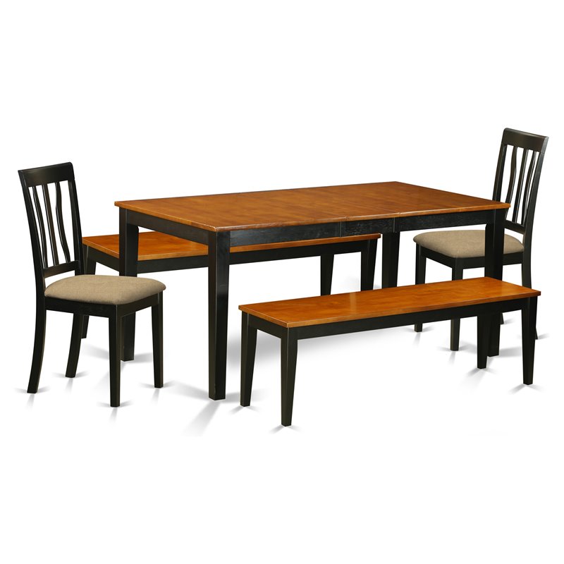 East West Furniture Nicoli 5-piece Wood Dining Room Set in Black/Cherry