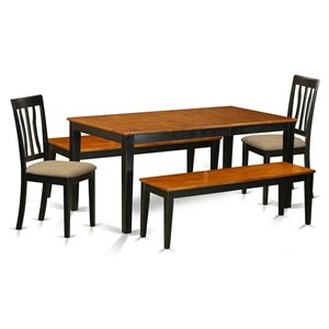 East West Furniture Nicoli 5-piece Wood Dining Room Set in Black/Cherry