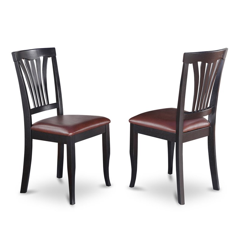 East West Furniture Parfait 5-piece Wood Dining Set with Leather Chairs in Black