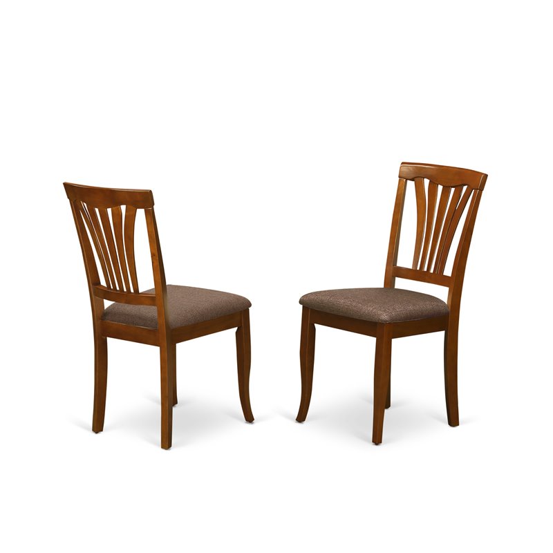 East West Furniture Parfait 5Pcs Dining Set with Linen Seat in Saddle Brown