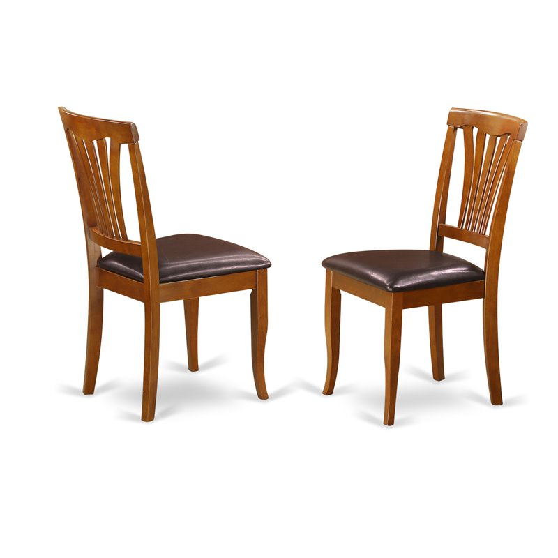 East West Furniture Parfait 5-piece Dining Set with Leather Seat in Saddle Brown