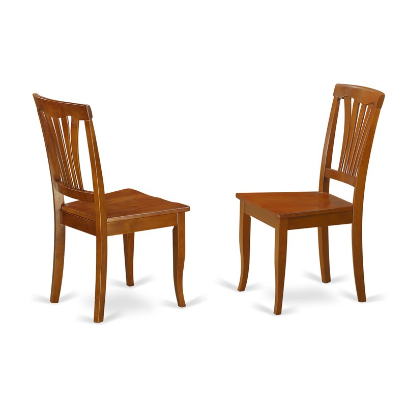 East West Furniture Parfait 5-piece Dining Set with Wood Seat in Saddle Brown