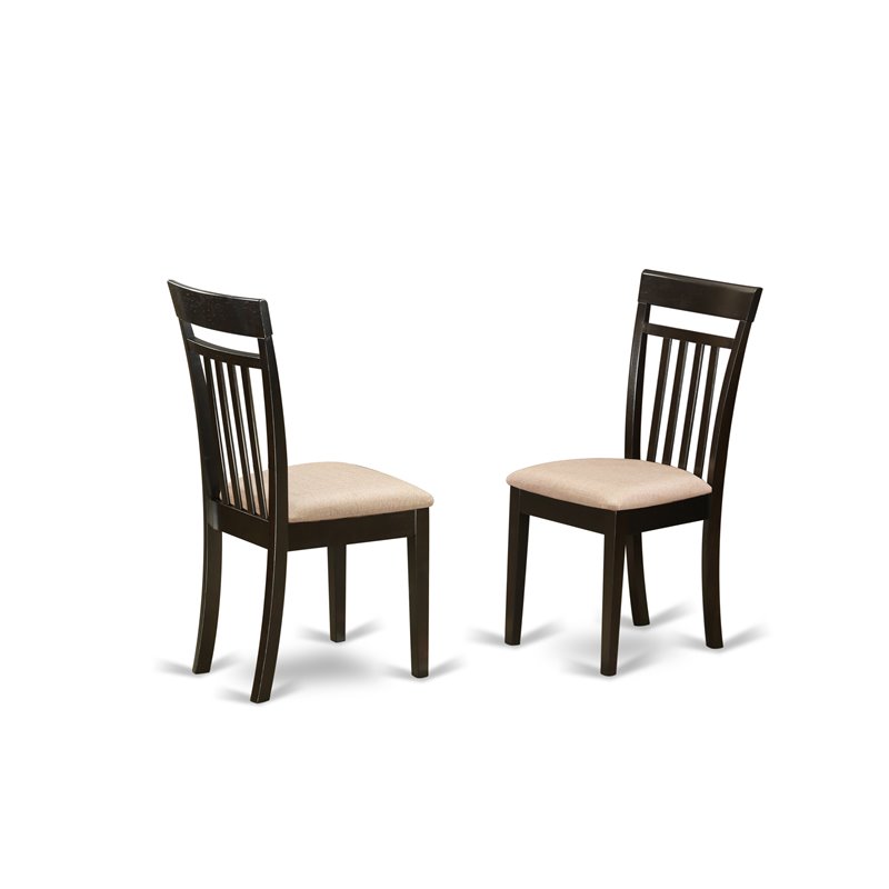 East West Furniture Parfait 5-piece Dining Set with Fabric Seat in Cappuccino