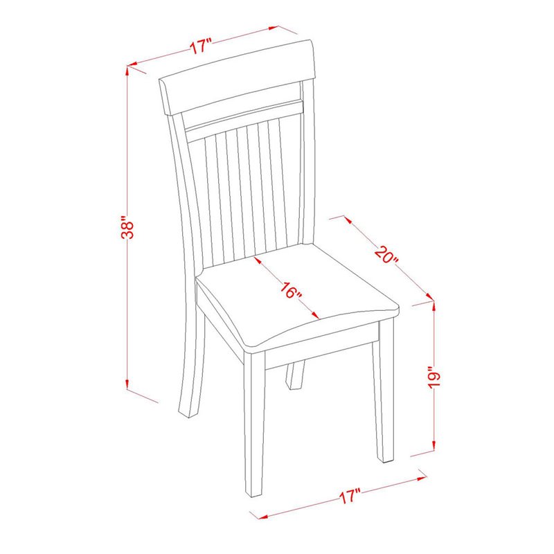 East West Furniture Parfait 5-piece Dining Set with Fabric Seat in Cappuccino