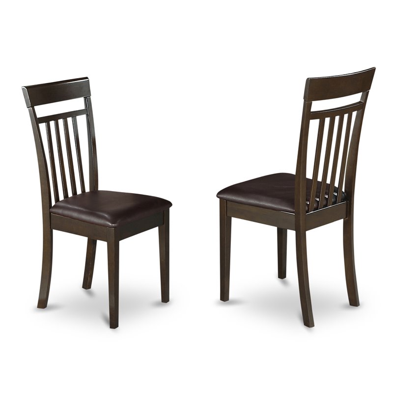 East West Furniture Parfait 5-piece Dining Set with Leather Seat in Cappuccino