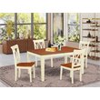 East West Furniture Nicoli 5-piece Dining Set with Rectangular Table in Cherry