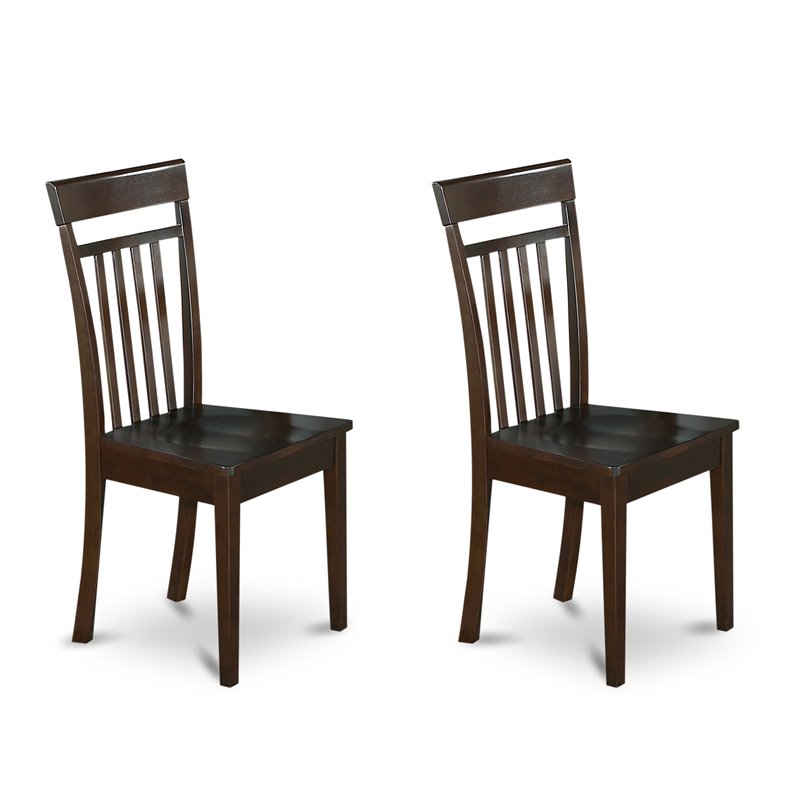 East West Furniture Parfait 5-piece Dining Set with Wood Seat in Cappuccino