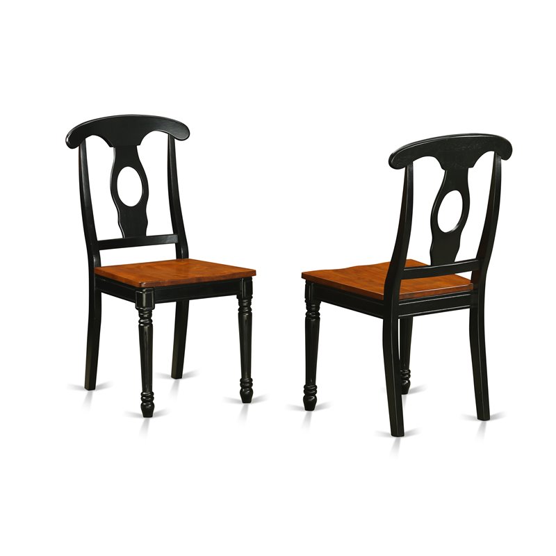 East West Furniture Parfait 5-piece Wood Table and Dining Chairs in Black/Cherry