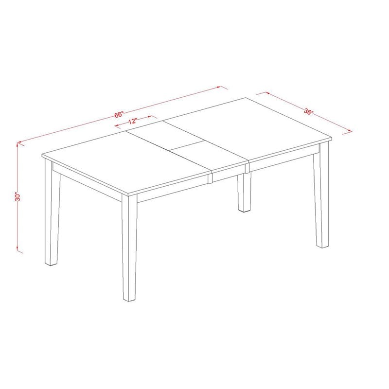 East West Furniture Nicoli 5-piece Wood Kitchen Table Set in Buttermilk/Cherry