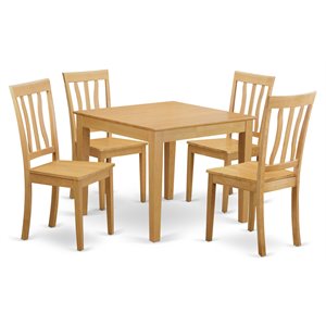 East West Furniture Oxford 5-piece Traditional Wood Kitchen Set in Oak