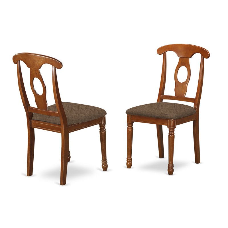 East West Furniture Parfait 5-piece Dining Set with Cushion Seat in Saddle Brown