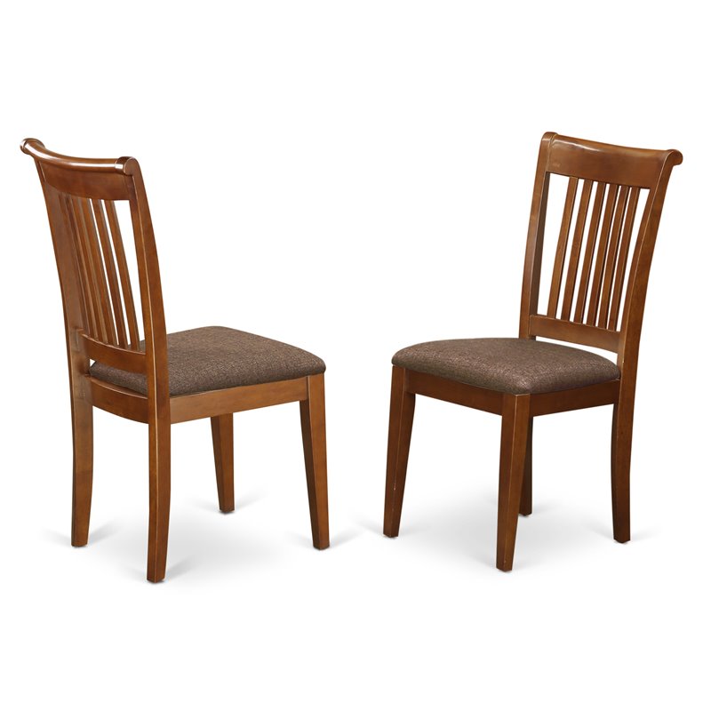 East West Furniture Parfait 5-piece Table and Dining Chair Set in Saddle Brown