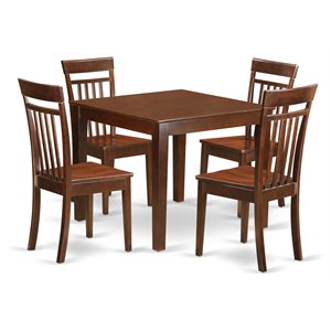 East West Furniture Oxford 5Pcs Wood Kitchen Table Set in Mahogany