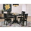 East West Furniture Shelton 5-piece Wood Dining Table and Chairs in Black
