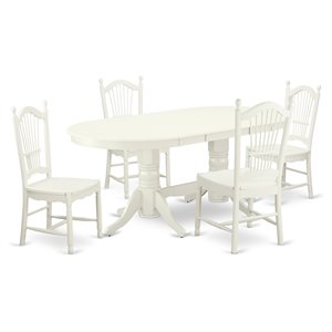 East West Furniture Vancouver 5-piece Wood Table and Dining Chair Set in White