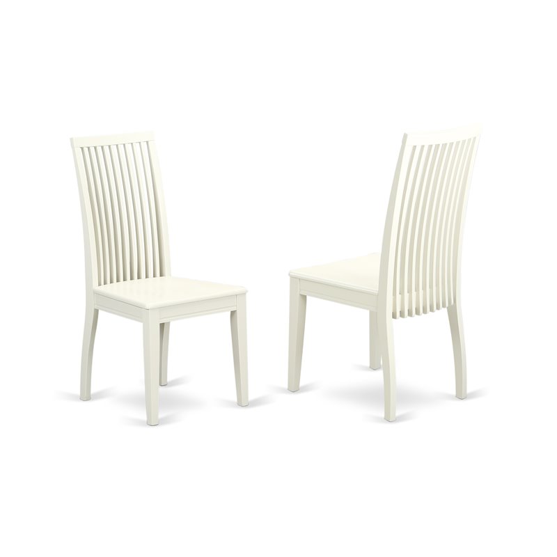 East West Furniture Vancouver 5-piece Wood Dining Room Table Set in Linen White