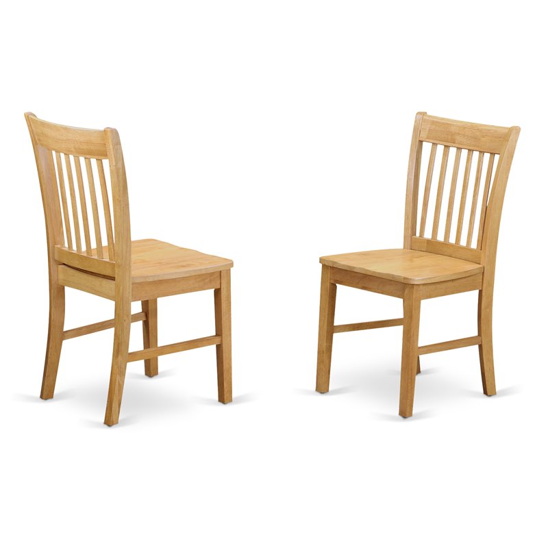 East West Furniture Vancouver 5-piece Wood Kitchen Table Set in Oak