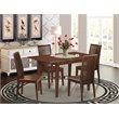 East West Furniture Picasso 5-piece Dining Set w/ Rectangular Table in Mahogany