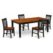 East West Furniture Quincy 5-piece Dining Set with Rectangular Table in Black
