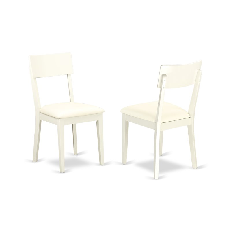 East West Furniture Vancouver 5-piece Wood Dining Set in Linen White