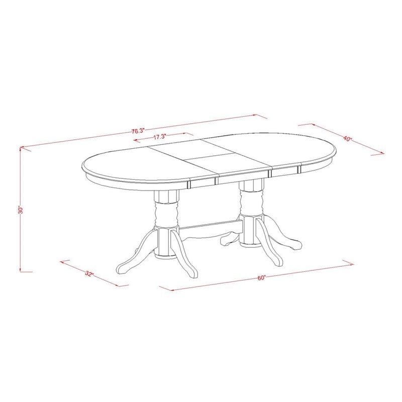 East West Furniture Vancouver 5-piece Wood Dining Set in Linen White