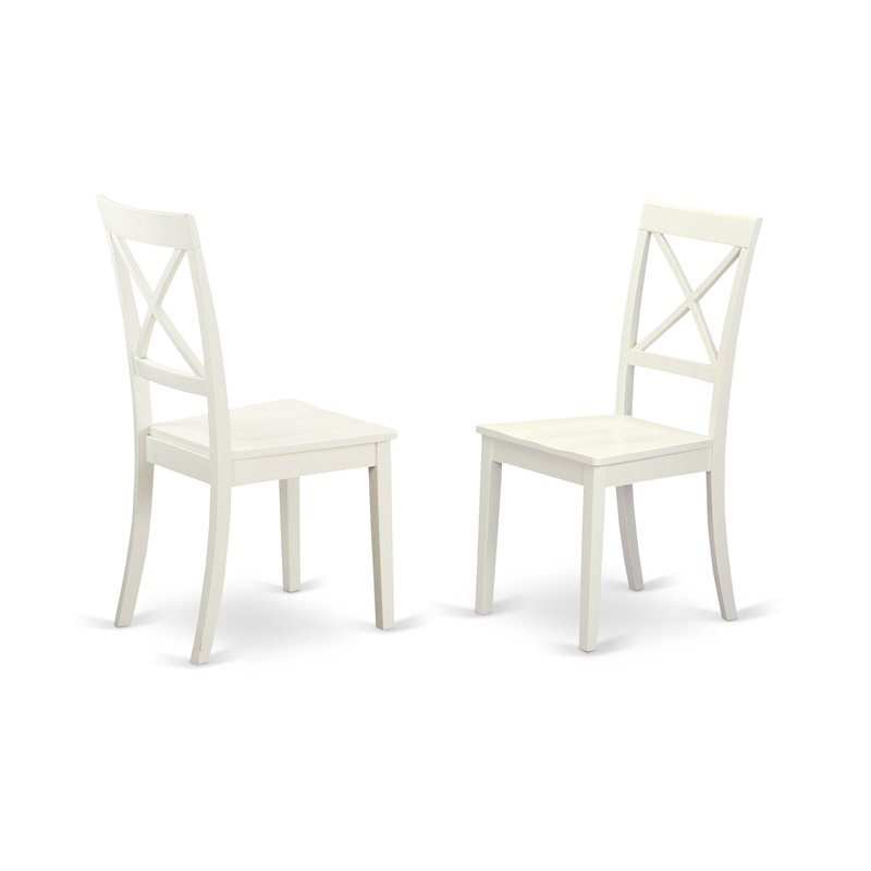 East West Furniture Vancouver 5-piece Wood Dining Table Set in Linen White
