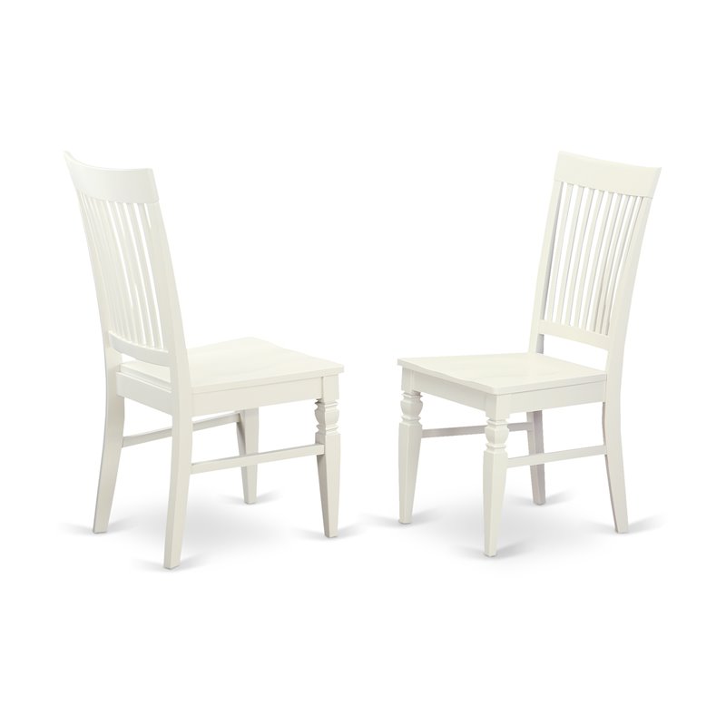 East West Furniture Vancouver 5-piece Wood Dining Room Set in Linen White