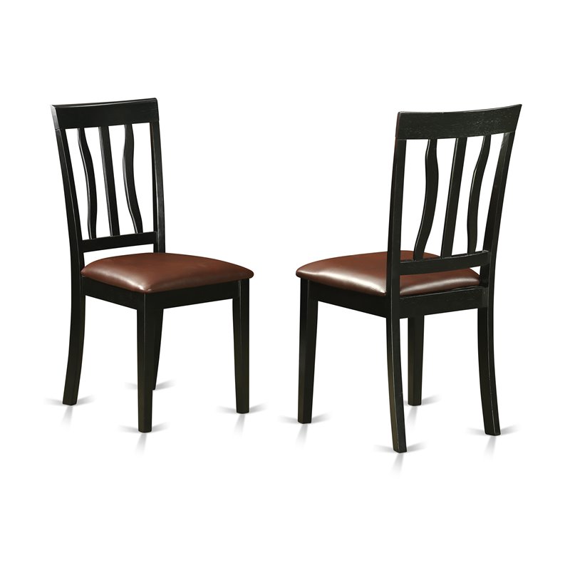 East West Furniture Dudley 6-piece Traditional Wood Dinette Set in Black