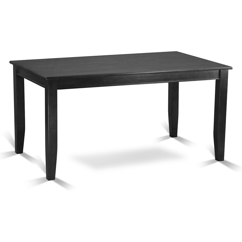 East West Furniture Dudley 6-piece Traditional Wood Kitchen Table Set in Black