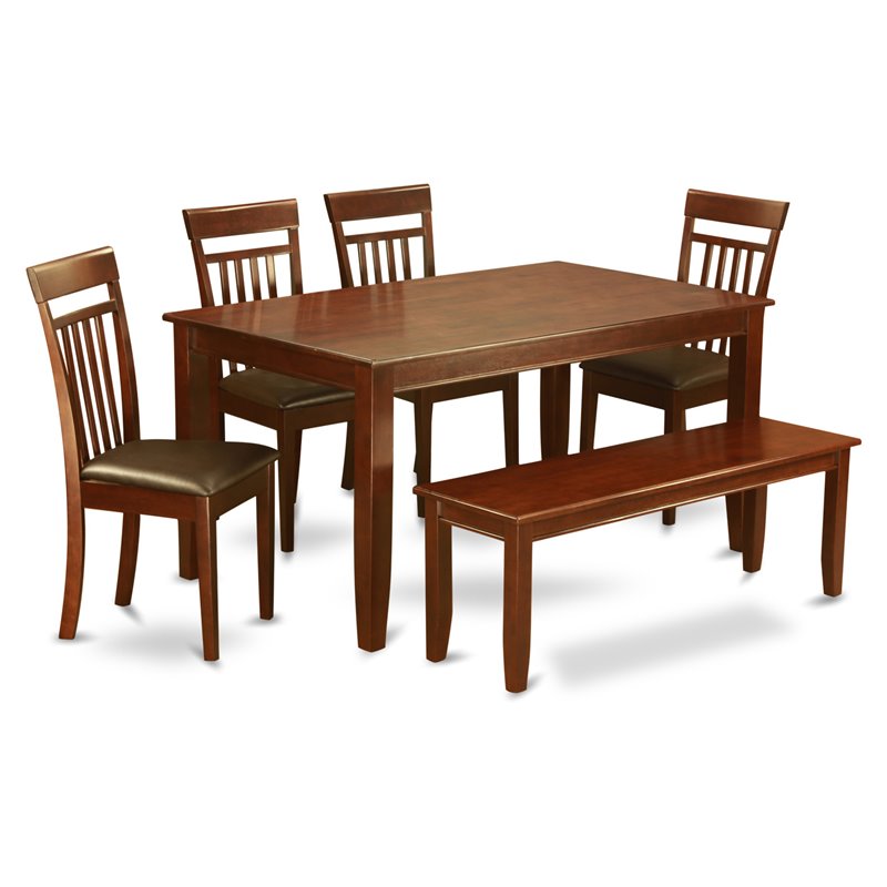East West Furniture Dudley 6-piece Wood Kitchen Set in Mahogany