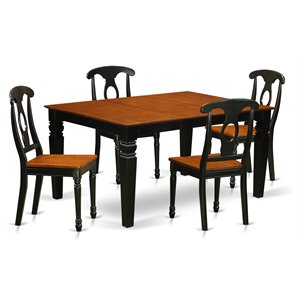 East West Furniture Weston 5-piece Wood Kitchen Table and Chair Set in Cherry