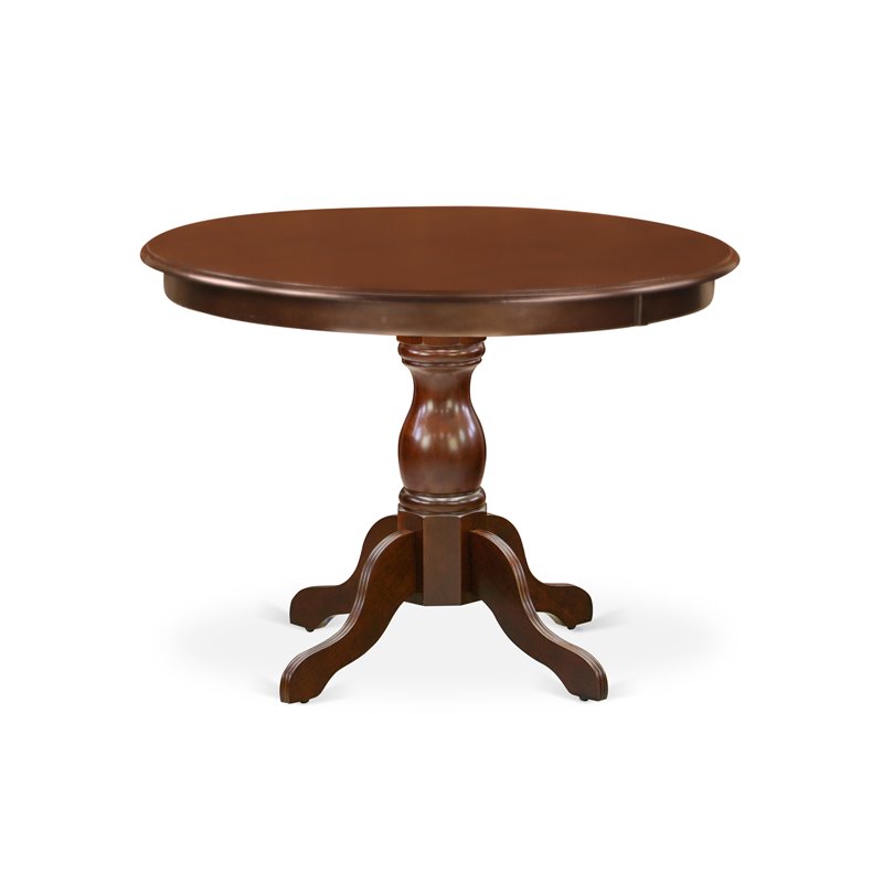 East West Furniture Hartland 5-piece Wood Dining Table and Chair Set in Mahogany