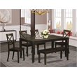 East West Furniture Lynfield 6-piece Wood Dining Table Set in Cappuccino