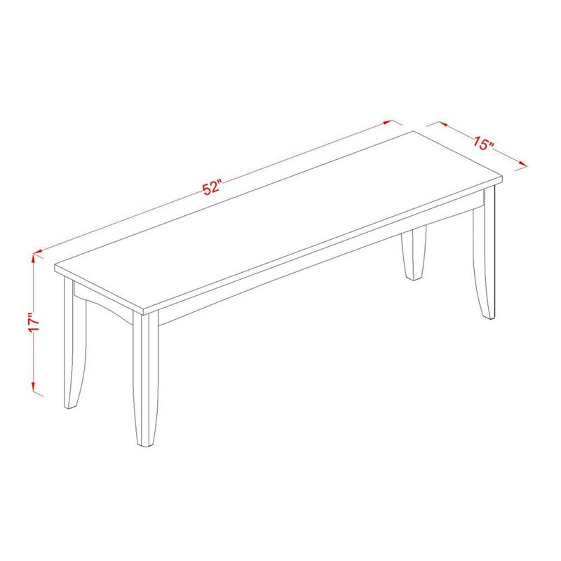 East West Furniture Parfait 6-piece Wood Dining Set plus Bench in Black/Cherry