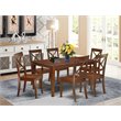 East West Furniture Capri 7-piece Dining Set with Rectangle Table in Mahogany