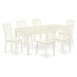 East West Furniture Dover 7-piece Dining Set with Rectangular Table in White