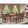 East West Furniture Dover 7-piece Traditional Wood Kitchen Set in Mahogany