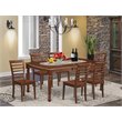 East West Furniture Dover 7-piece Wood Kitchen Table Set in Mahogany