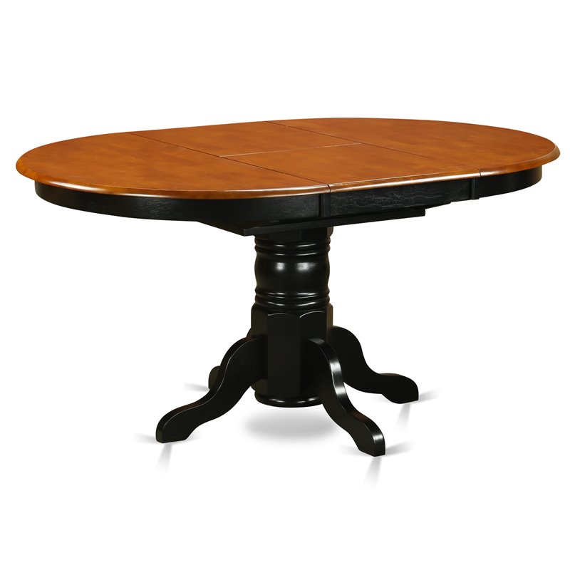 East West Furniture Avon 7-piece Wood Table and Dining Chair Set in Black/Cherry