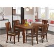 East West Furniture Dudley 7-piece Wood Dining Table and Chair Set in Mahogany