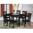 East West Furniture Dudley 7-piece Dining Set with Rectangular Table in Black